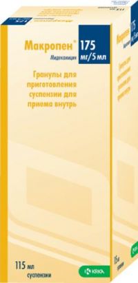 Макропен 175мг/ 5мл 20г гран.д/сусп.д/пр.внутр. №1 фл.ложк.мерн. (KRKA D.D.)