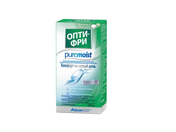 Раствор для линз опти-фри pure moist 120мл №1 фл.