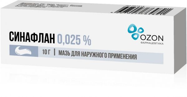 Синафлан 0.025% 10г мазь д/пр.наружн. №1 уп.