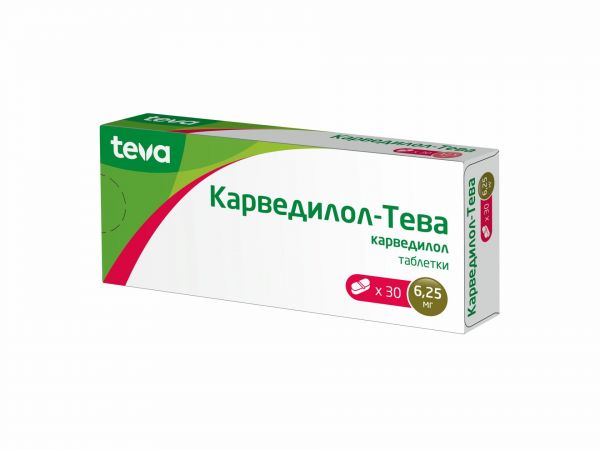 Карведилол-тева 6.25мг таб. №30