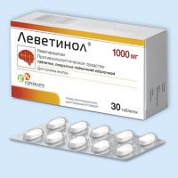 Леветинол 1000мг таб.п/об.пл. №30 (ACTAVIS GROUP PTC EHF./ ГЕРОФАРМ ООО)