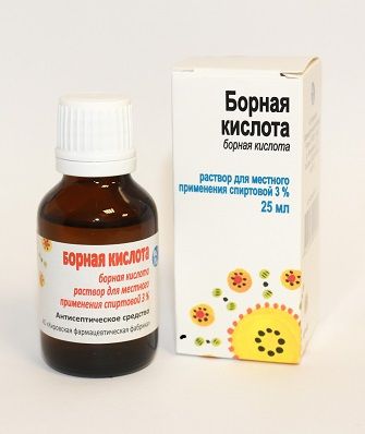 Борная кислота 3% 25мл р-р спирт. №1 фл.