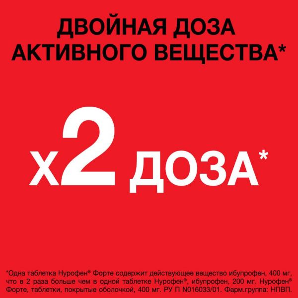 Нурофен форте 400мг таблетки покрытые плёночной оболочкой №12 (Reckitt benckiser healthcare international ltd.)