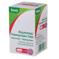 Индапамид/периндоприл-тева 0,625мг+2,5мг таб.п/об.пл. №30 (TEVA PHARMACEUTICAL WORKS PRIVATE CO.)