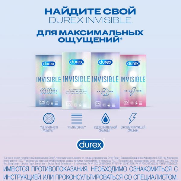 Презерватив durex №12 invisible xxl (Reckitt benckiser healthcare limited)