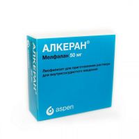 Алкеран 50мг лиоф.д/р-ра д/вв.в/с. №1 фл. (GLAXOSMITHKLINE MANUFACTURING S.P.A.)