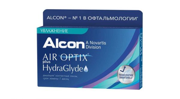 Линза контактная air optix plus hydraglyde №3 r8.6 -1,25