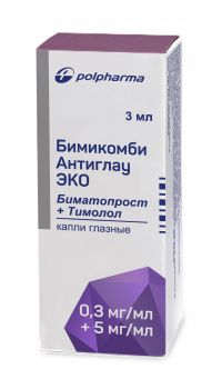 Бимикомби антиглау эко 0,3мг/мл+5мг/мл капли глазн. (POLFA WARSAW PHARMACEUTICAL WORKS)