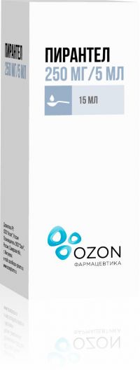 Пирантел 250мг/ 5мл 15мл сусп.д/пр.внутр. №1 фл.колп.доз. (ОЗОН ООО)