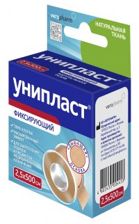 Лейкопластырь унипласт №1 шт.  ткан.осн. 2,5*500см (ВЕРОФАРМ АО)