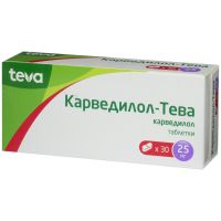 Карведилол-тева 25мг таб. №30 (TEVA OPERATIONS POLAND SP Z.O.O.)