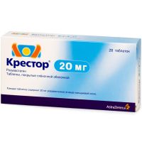 Крестор 20мг таб.п/об.пл. №28 (IPR PHARMACEUTICALS INC./АСТРАЗЕНЕКА ИНДАСТРИЗ ООО)