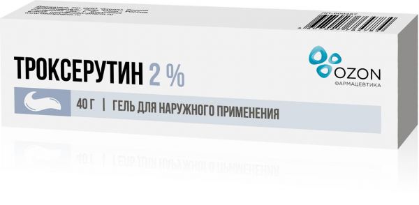 Троксерутин дс 2% 40г гель д/пр.наружн. №1 туба (Озон ооо)