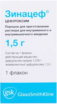 Зинацеф 1500мг пор.д/р-ра д/ин.в/в.,в/м. №1 фл.пачка карт. (GLAXOSMITHKLINE)