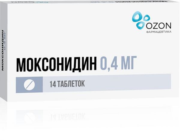 Моксонидин 0,4мг таб.п/об.пл. №14