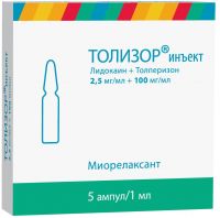 Толизор инъект 2,5мг/мл+100мг/мл 1мл р-р д/ин.в/в. в/м. №5 амп. (ОЗОН ООО)