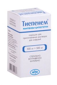 Тиепенем 500мг+500мг 20мл пор.д/р-ра д/инф. №1 фл. (ELFA LABORATORIES)