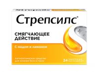 Стрепсилс таб.д/рассас. №24 мед лимон (RECKITT BENCKISER HEALTHCARE INTERNATIONAL LTD.)