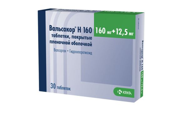 Вальсакор н 160мг+12,5мг таб.п/об.пл. №30