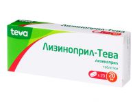 Лизиноприл-тева 20мг таб. №20 (TEVA PHARMACEUTICAL WORKS PRIVATE CO.)