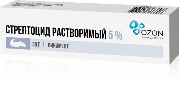 Стрептоцид растворимый 5% 30г линимент №1 туба (Озон ооо)