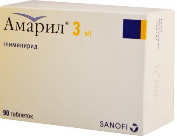 Амарил 3мг таблетки  №90 (Sanofi-aventis s.p.a.)