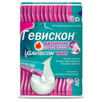 Гевискон двойное действие 10мл сусп.д/пр.внутр. №12 пак.  мятная (RECKITT BENCKISER HEALTHCARE LIMITED)