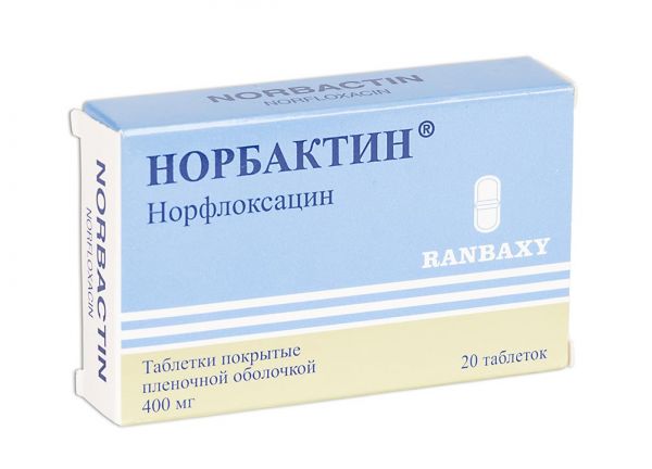 Норбактин 400мг таб.п/об.пл. №20 (Sun pharmaceutical industries ltd.)