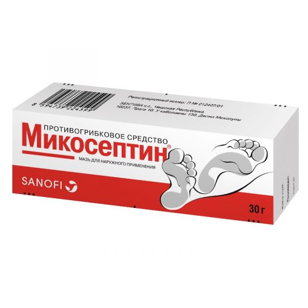 Микосептин 30г мазь д/пр.наружн. №1 туба (Sanofi-winthrop industrie)