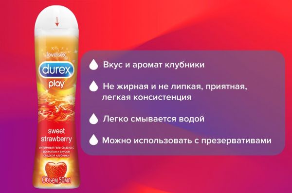 Гель смазка durex play 50мл sweet strawber. (Ssl international plc.)