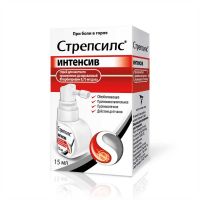 Стрепсилс интенсив 15мл спрей д/пр.местн. №1 фл.-доз. (RECKITT BENCKISER HEALTHCARE MANUFACTURING LTD.)