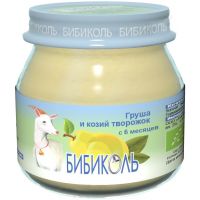 Бибиколь пюре 80г творог козий груша (БИБИКОЛЬ)