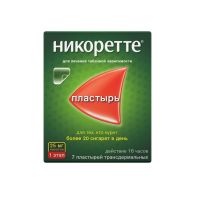 Никоретте 25мг/16ч пластырь т/дерм. №7 саше  полупрозр. 1 этап (MCNEIL MANUFACTURING)