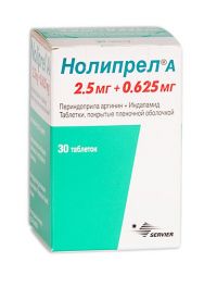 Нолипрел а 2,5мг+0,625мг таб.п/об.пл. №30 (SERVIER LES LABORATOIRES INDUSTRIE/ СЕРДИКС ООО)