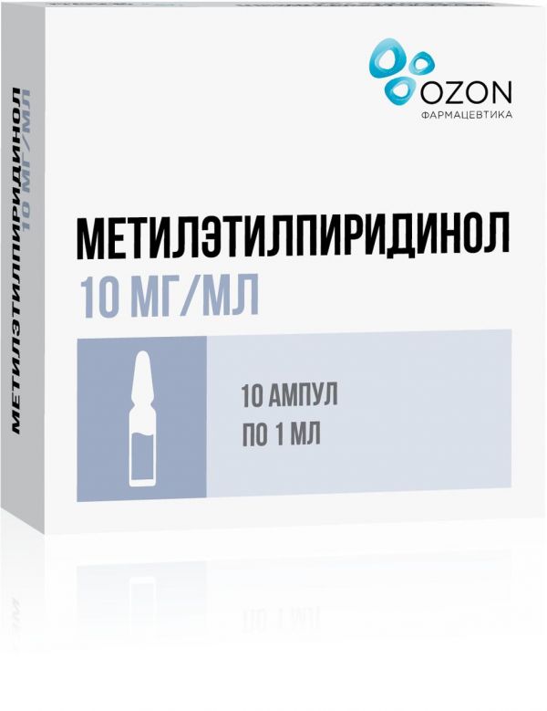 Метилэтилпиридинол 10мг/мл 1мл р-р д/ин. №10 амп.