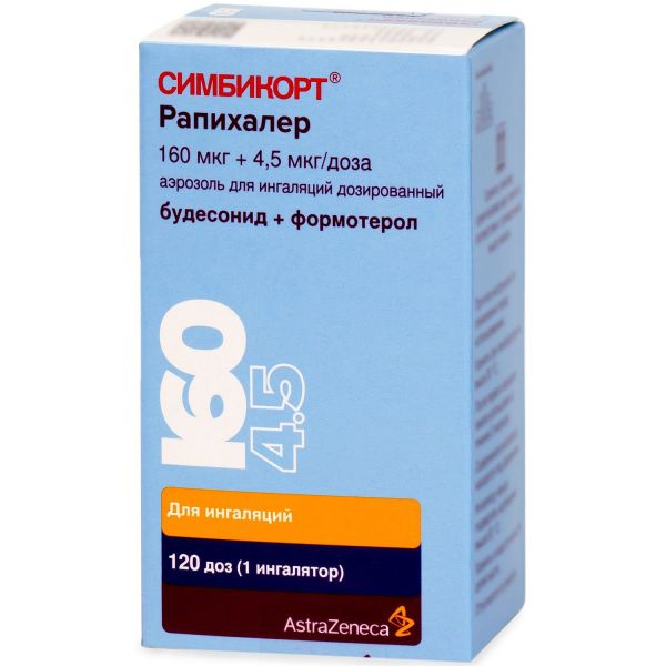 Симбикорт рапихалер 160мкг+4,5мкг 120доз аэр.д/инг.доз. №1 (Astrazeneca dunkerque production)