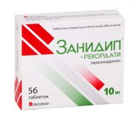 Занидип-рекордати 10мг таб.п/об.пл. №56 (RECORDATI INDUSTRIA CHIMICA & FARMACEUTICA S.P.A.)