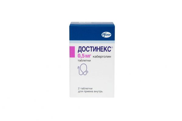 Достинекс 0.5мг таб. №2 (Pfizer manufacturing deutsch.gmbh/ pfizer pharmaceuticals lls)