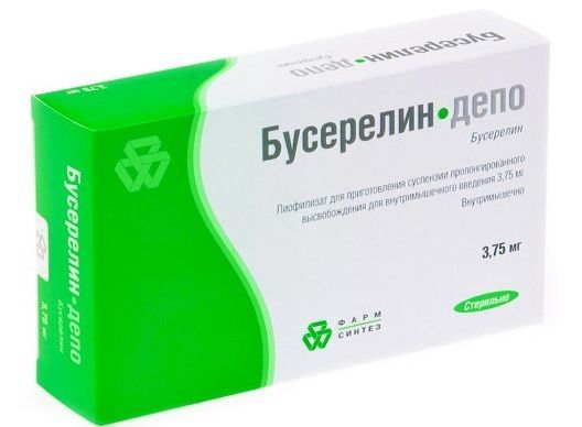 Бусерелин-депо 3.75мг лиоф.д/сусп.д/ин.в/м.пролонг. №1 фл.  +раств.амп