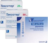 Таксотер 80мг конц-т д/р-ра д/инф. №1 фл. (SANOFI-AVENTIS DEUTSCHLAND GMBH/ САНОФИ-АВЕНТИС ВОСТОК ЗАО)