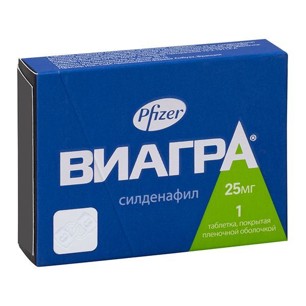 Виагра 25мг таб.п/об.пл. №1 (Pfizer pgm)