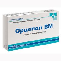 Орцепол вм 500мг+500мг таб.п/об.пл. №10 (WORLD MEDICINE ILAC SAN. VE TIC. A.S.)