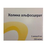 Холина альфосцерат 250мг/мл 4мл р-р д/ин.в/в.,в/м. №5 (АРМАВИРСКАЯ БИОФАБРИКА ФГУП)