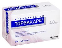 Торвакард 40мг таб.п/об.пл. №90 (SANECA PHARMACEUTICALS A.S.)