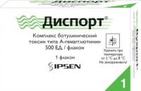 Диспорт 500ед лиоф.д/р-ра д/ин.в/м.,п/к. №1 фл. (IPSEN BIOPHARM LTD.)