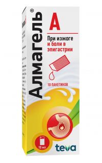 Алмагель а 10мл сусп.д/пр.внутр. №10 пак. (BALKANPHARMA-TROYAN AD)