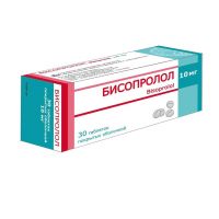 Бисопролол 10мг таб.п/об. №30 (БОРИСОВСКИЙ ЗАВОД МЕДИЦИНСКИХ ПРЕПАРАТОВ ОАО)