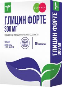 Эколеко глицин форте 300мг таб. №30 вишня (КВАДРАТ-С ООО)