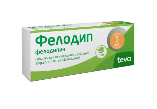 Фелодип 5мг таб.п/об.пролонг. №30 (Klocke pharma-service gmbh/teva czech industries s.r.o.)