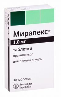 Мирапекс 1мг таб. №30 (BOEHRINGER INGELHEIM INTERNATIONAL GMBH)